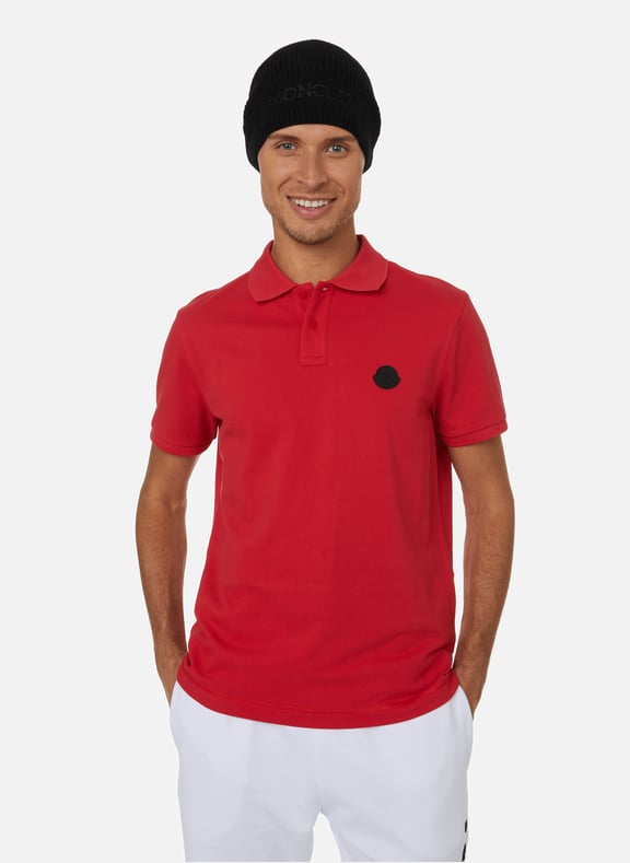 Polo shirt with logo Red by MONCLER MONCLER Polo shirt with logo Red