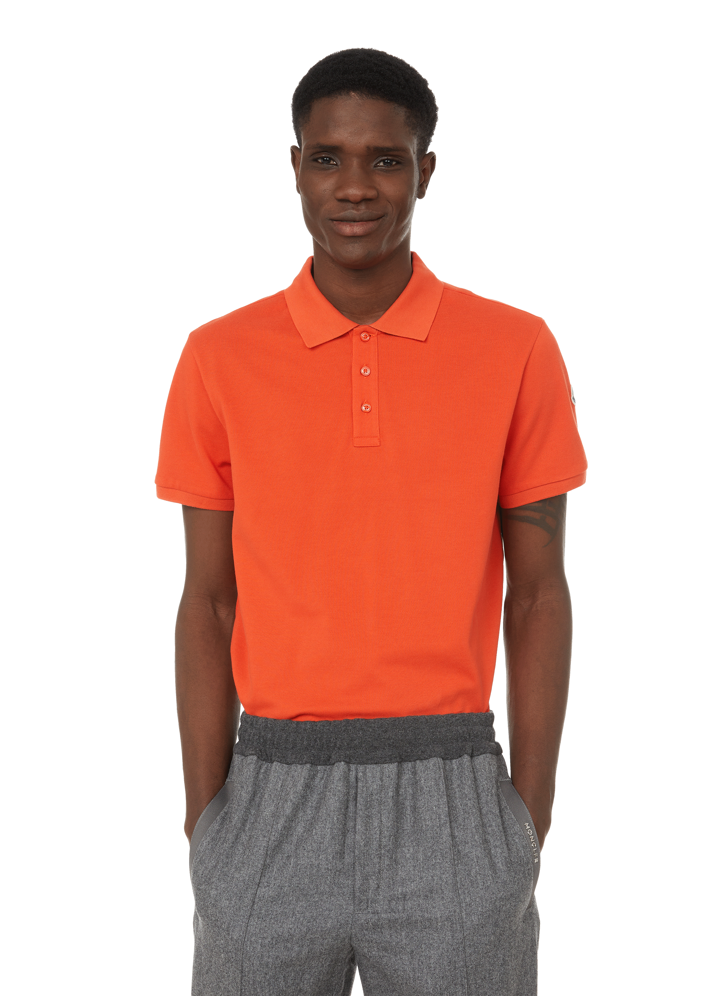 moncler polo shirt orange