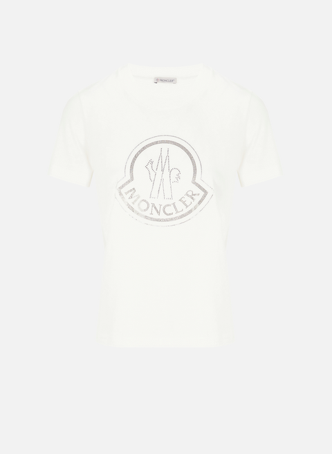 T-shirt avec strass en coton  WhiteMONCLER 