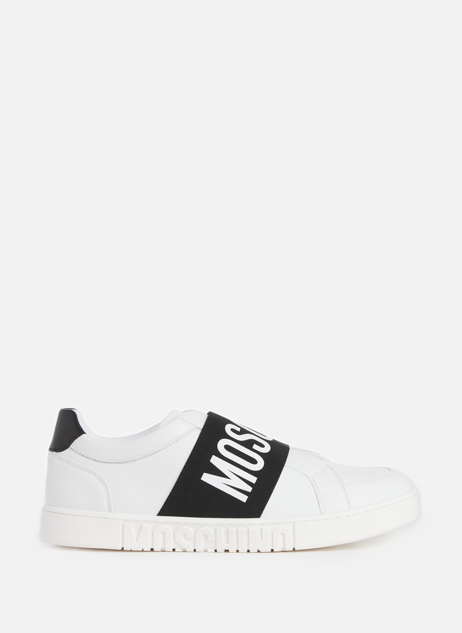 Leather logo sneakers MOSCHINO