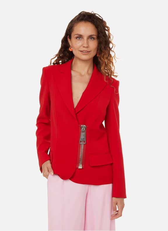 Blazer with an XXL zip Red by MOSCHINO MOSCHINO Blazer with an XXL zip Red