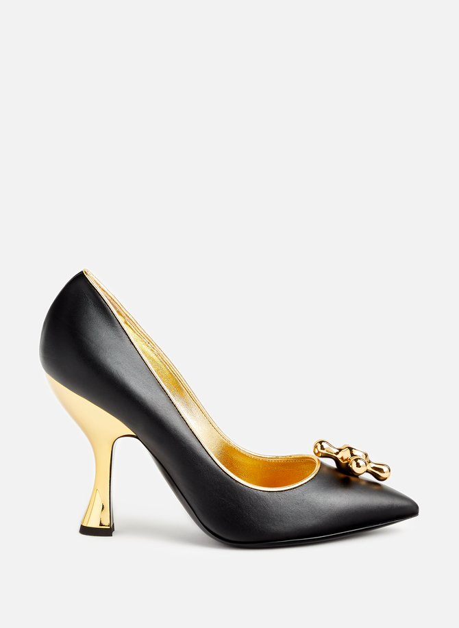 Leather heels with tap detail MOSCHINO
