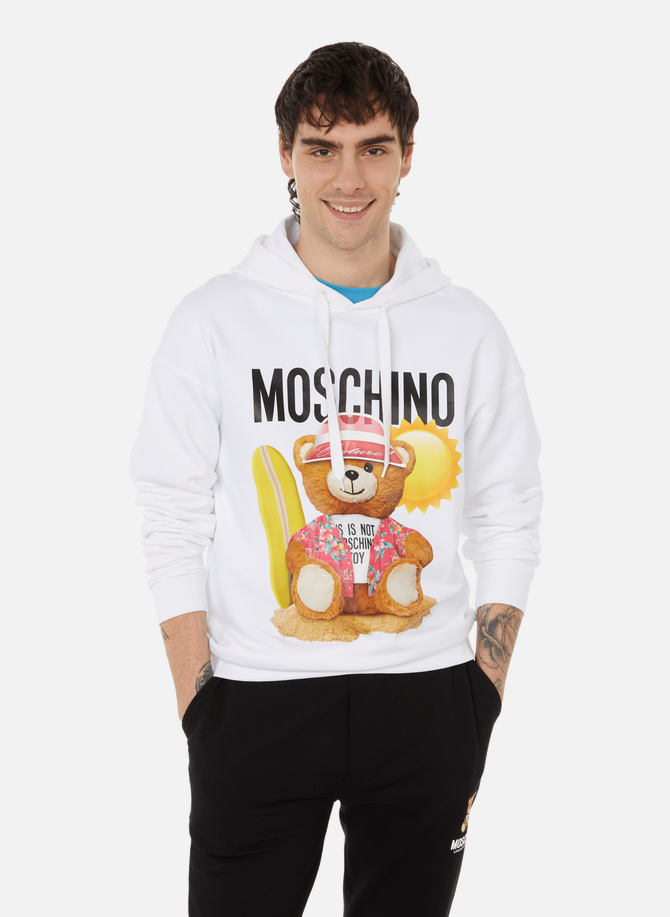 Printed cotton hoodie MOSCHINO