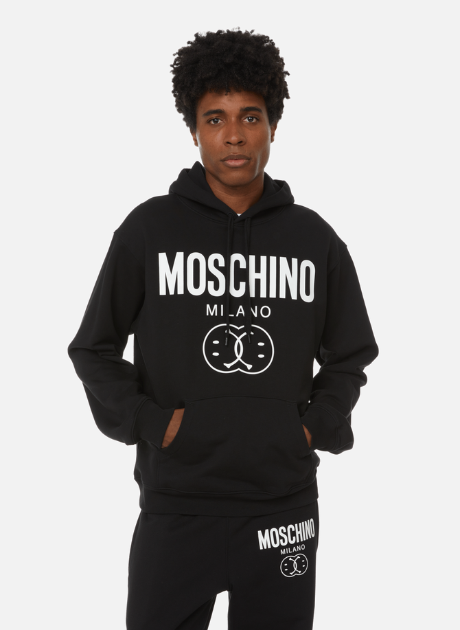 Smiley cotton logo hoodie MOSCHINO