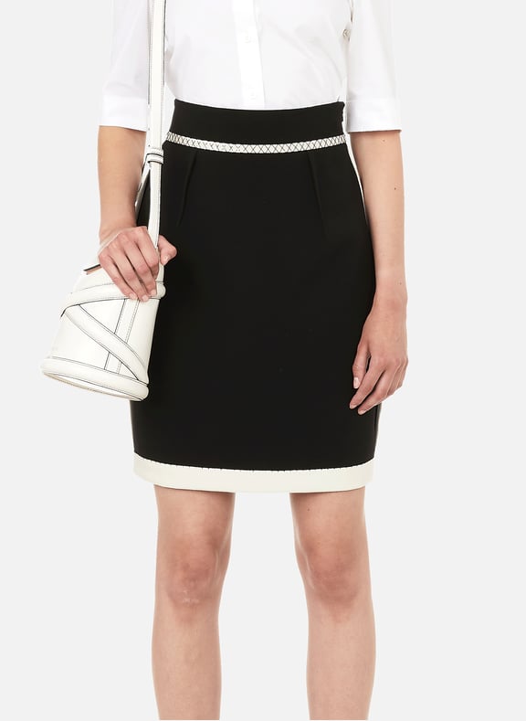 Bi-material skirt Black by MOSCHINO MOSCHINO Bi-material skirt Black