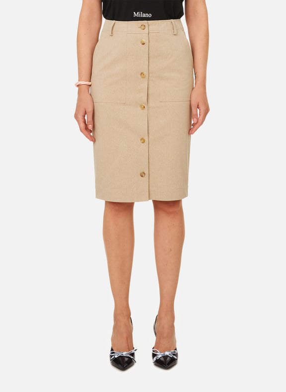 Cotton buttoned skirt Brown by MOSCHINO MOSCHINO Cotton buttoned skirt Brown