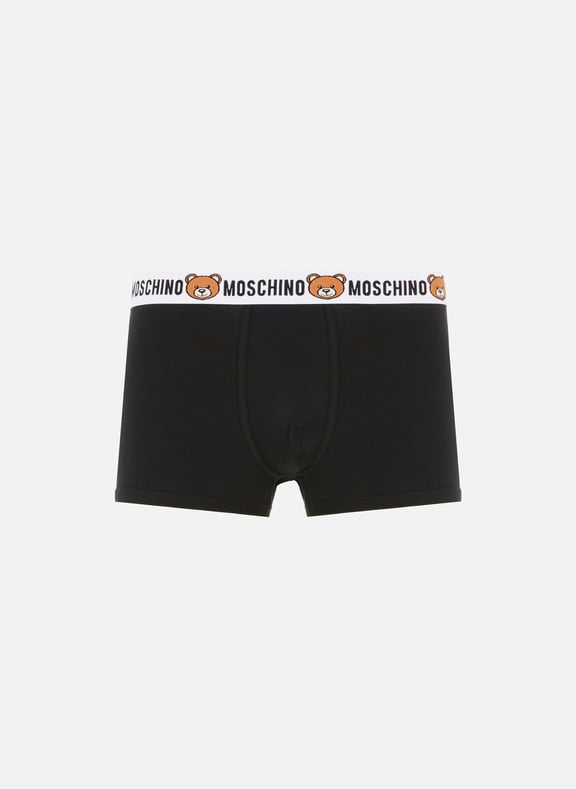 Pack of two stretch cotton boxers Black by MOSCHINO MOSCHINO Pack of two stretch cotton boxers Black
