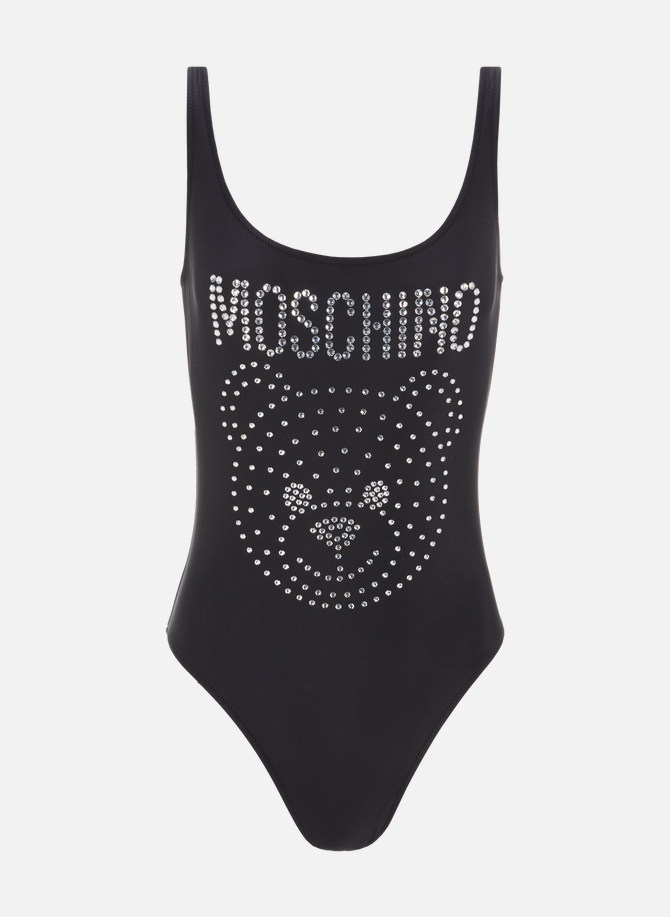 One-piece swimsuit with rhinestones MOSCHINO