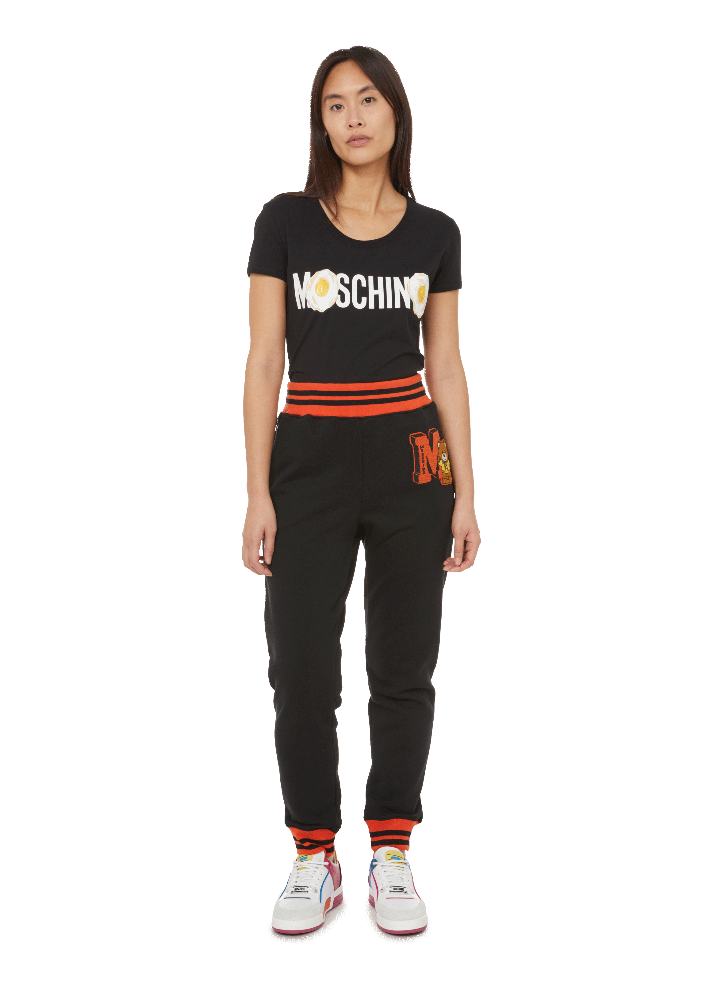 Pantalon Jogger Love Moschino Homme - Taille M - Noir Avec Logo Peace Rouge - Portugal