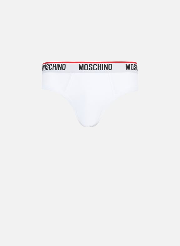 Pack of two cotton jersey briefs White by MOSCHINO MOSCHINO Pack of two cotton jersey briefs White