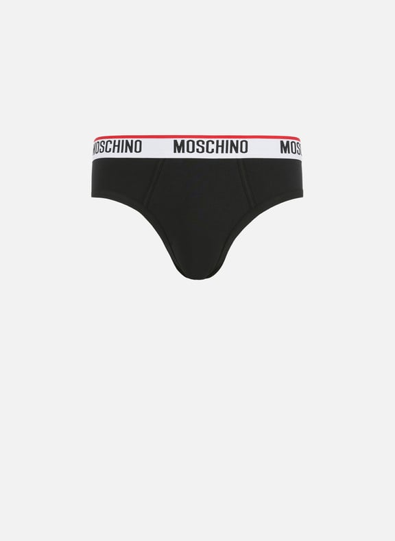 Pack of two cotton jersey briefs Black by MOSCHINO MOSCHINO Pack of two cotton jersey briefs Black