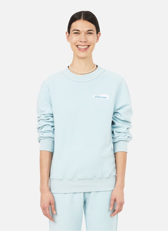 Sweatshirt with embroidered logo Blue by MOSCHINO MOSCHINO Sweatshirt with embroidered logo Blue