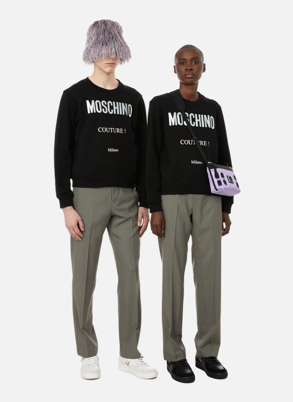 MOSCHINO Sweatshirt with printed logo Black