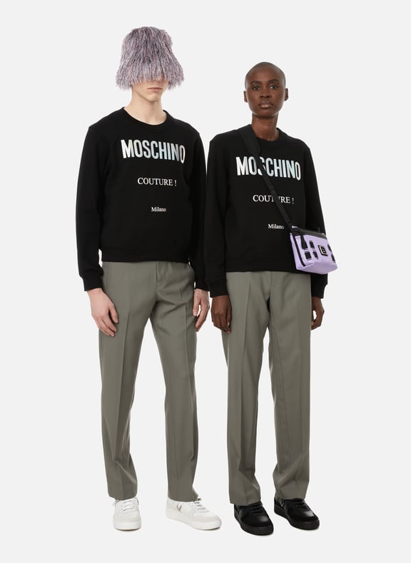 Sweatshirt with printed logo Black by MOSCHINO MOSCHINO Sweatshirt with printed logo Black