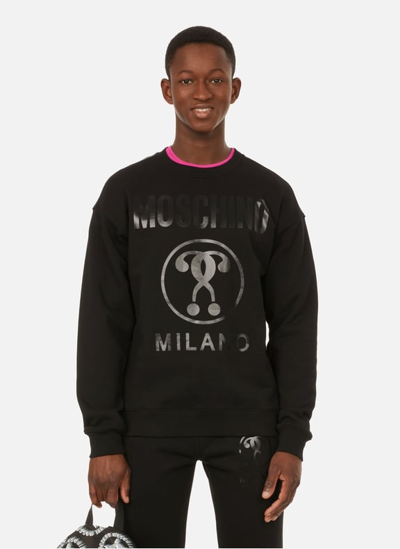 Double Question Mark cotton sweatshirt Black by MOSCHINO MOSCHINO Double Question Mark cotton sweatshirt Black