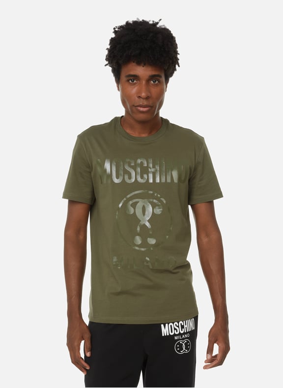 Logo cotton T-shirt Green by MOSCHINO MOSCHINO Logo cotton T-shirt Green