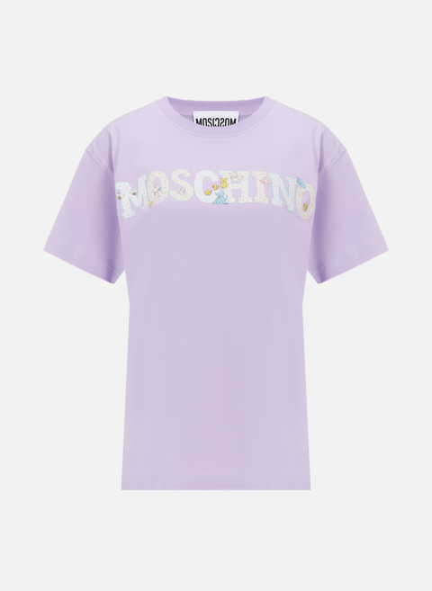 T-shirt à logo en coton PurpleMOSCHINO 