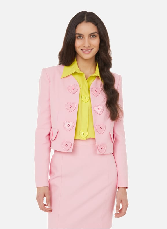 Cropped cotton jacket Pink by MOSCHINO MOSCHINO Cropped cotton jacket Pink