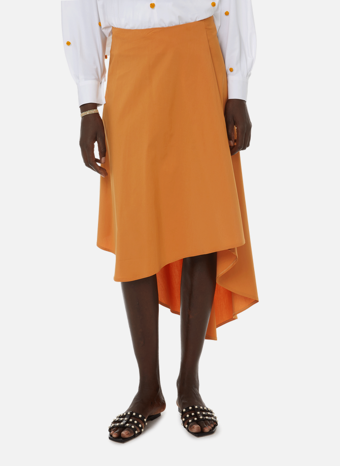 Asymmetric cotton-blend midi skirt MOSSI