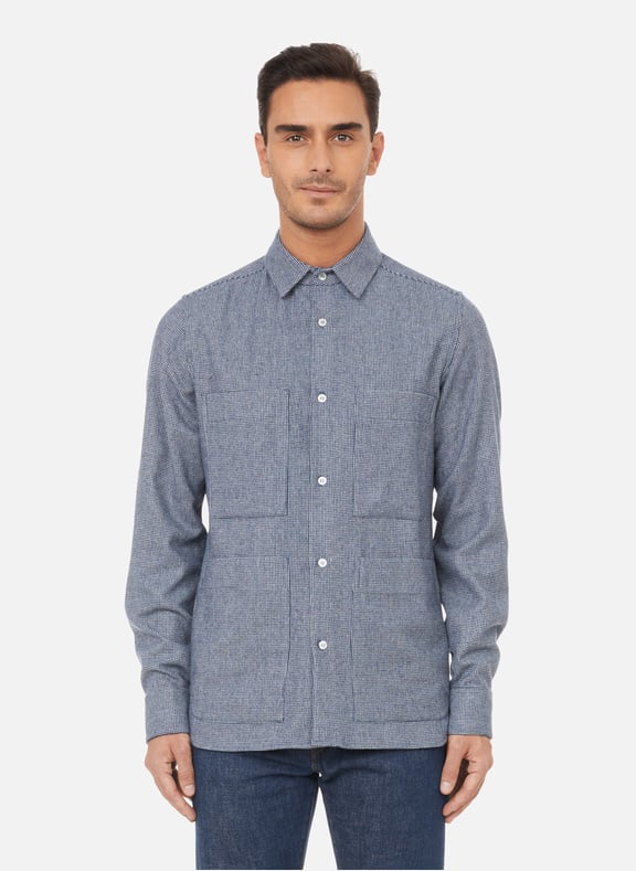 Check overshirt Blue by MWORKS MWORKS Check overshirt Blue