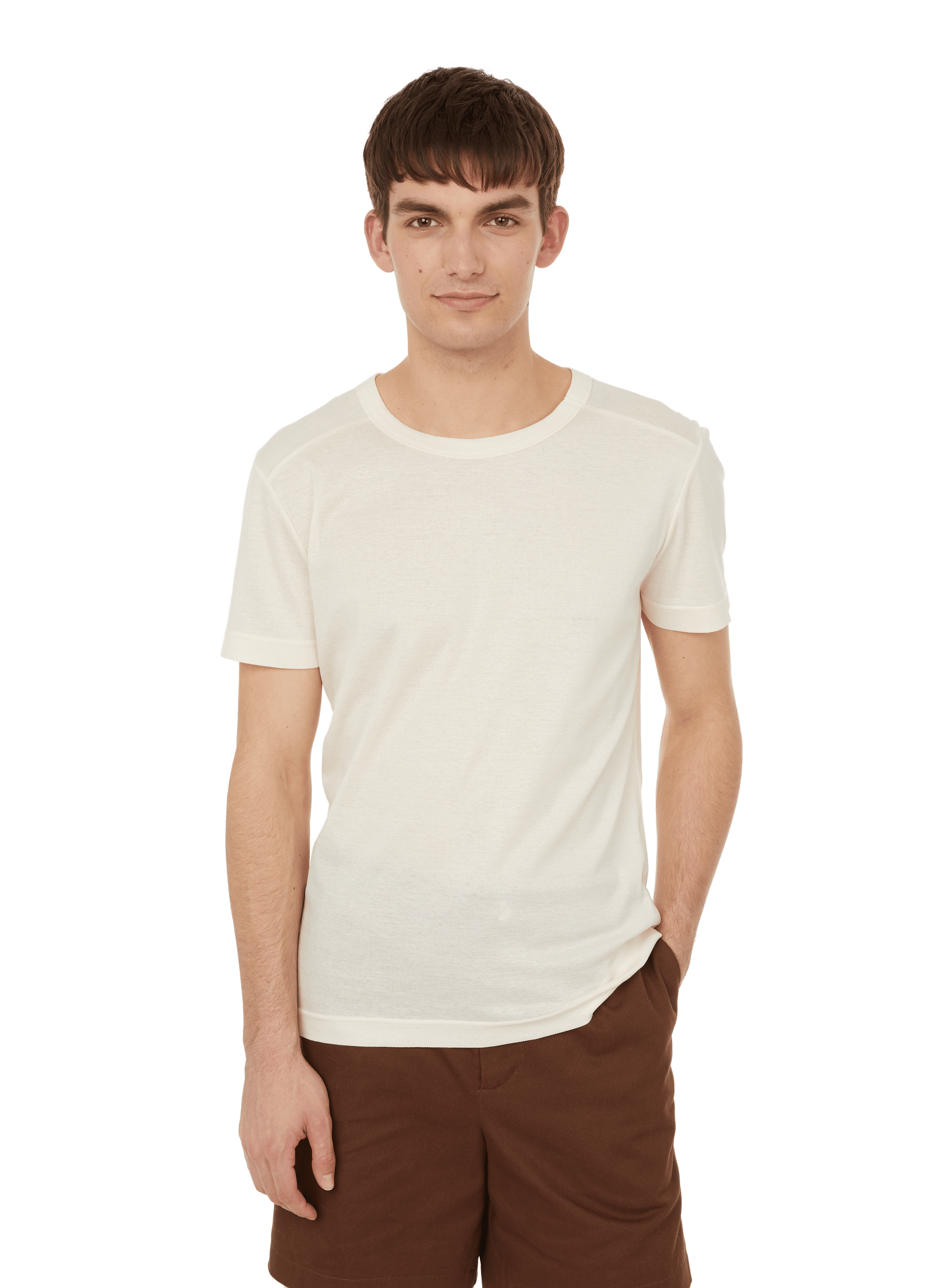 RIBBED ORGANIC COTTON T-SHIRT - MWORKS 