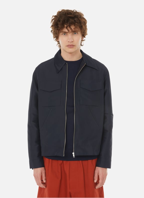 MWORKS x IBABA embroidered nylon jacket Blue by MWORKS MWORKS MWORKS x IBABA embroidered nylon jacket Blue