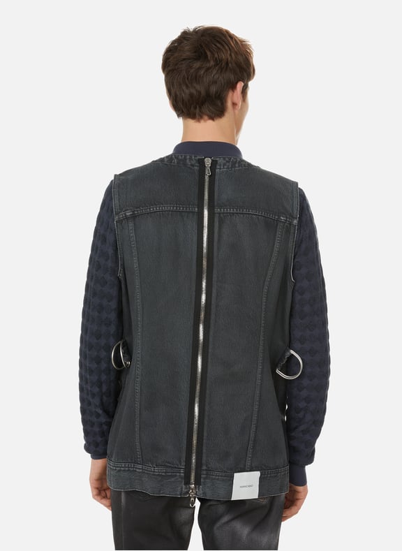 Grey Sleeveless denim jacket