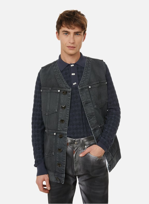 Grey Sleeveless denim jacket