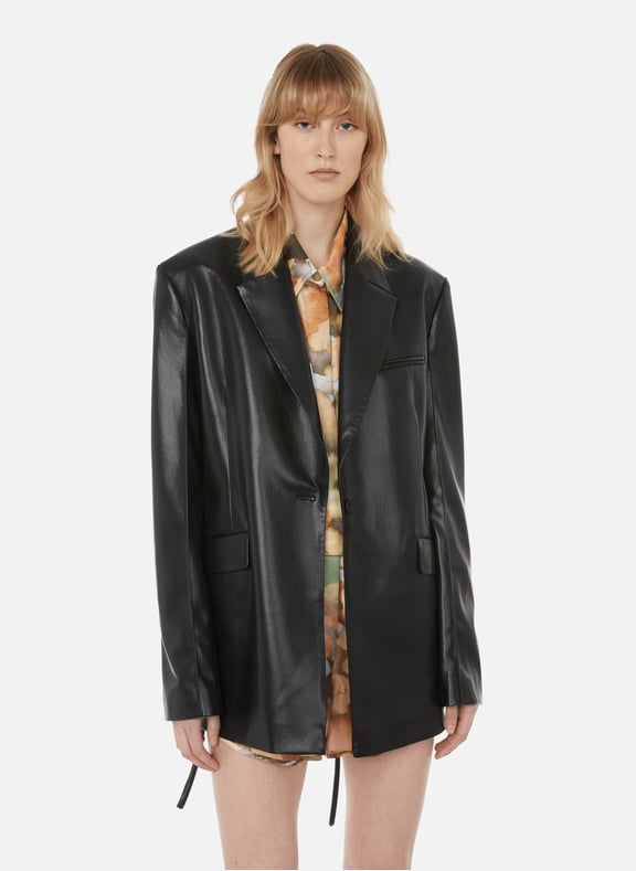 Mariko vegan leather blazer Black by NANUSHKA NANUSHKA Mariko vegan leather blazer Black