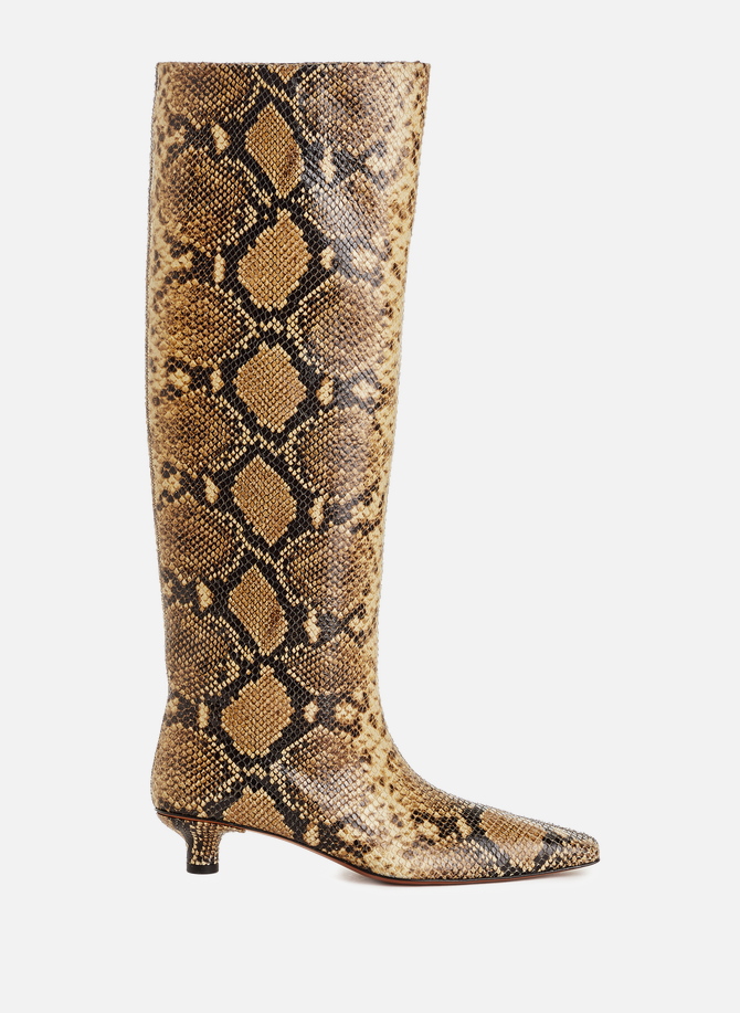 Pippa snakeskin-effect embossed leather boots NANUSHKA