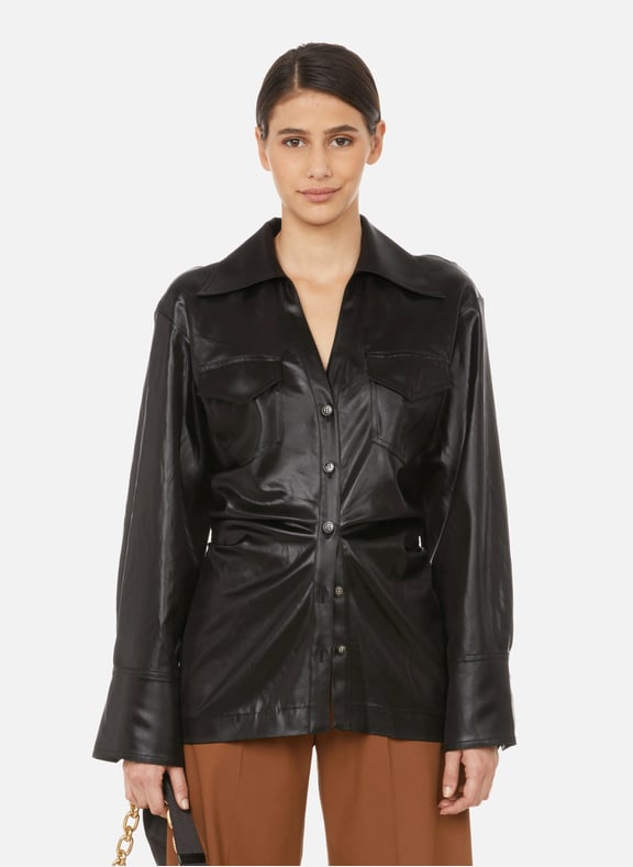 Dale satin shirt Black by NANUSHKA NANUSHKA Dale satin shirt Black