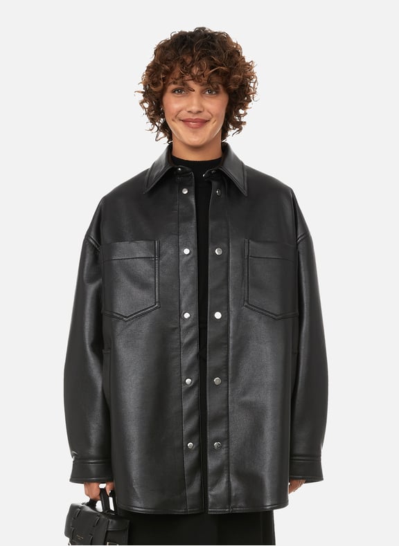 Martin leather shirt Black by NANUSHKA NANUSHKA Martin leather shirt Black