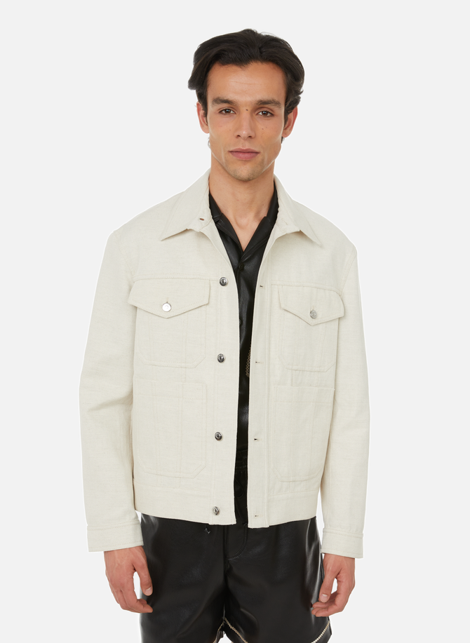 Organic cotton and linen denim jacket NANUSHKA