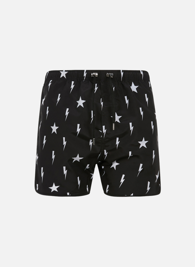 Star & lightning bolt print Swim shorts NEIL BARRETT