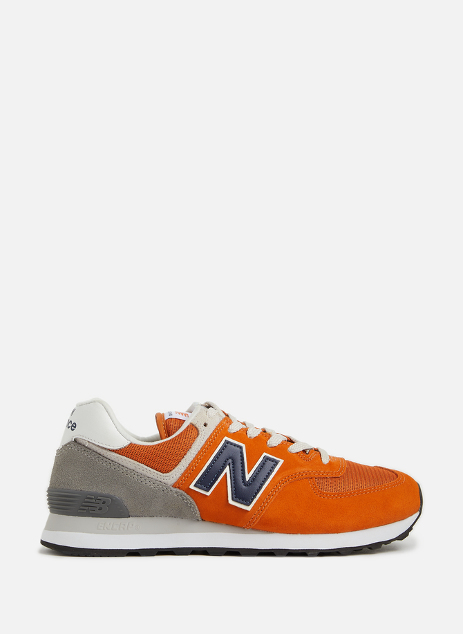 574 two-tone leather and mesh low-top sneakers NEW BALANCE