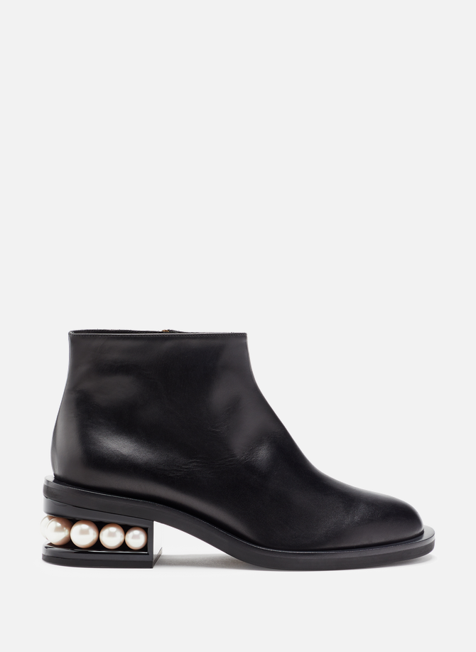 Casati calfskin leather and pearl ankle boots NICHOLAS KIRKWOOD