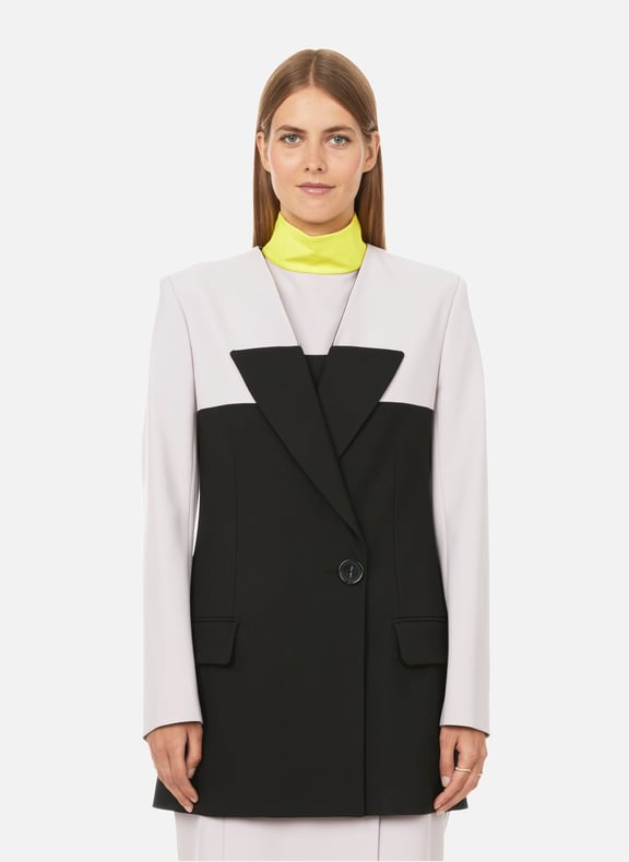 Two-tone double-breasted blazer Black by NINA RICCI NINA RICCI Two-tone double-breasted blazer Black