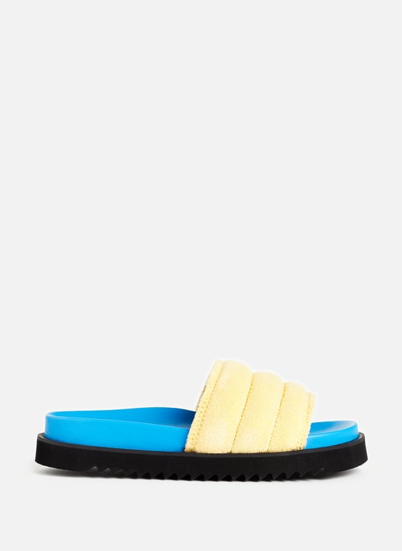 Bi-material towelling sliders Yellow by NINA RICCI NINA RICCI Bi-material towelling sliders Yellow