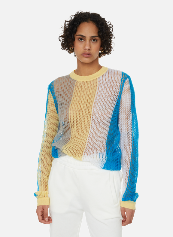 NINA RICCI Wool and mohair-blend openwork jumper Multicolour