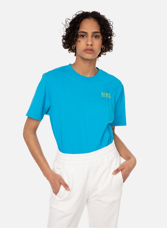 Cotton T-shirt Blue by NINA RICCI NINA RICCI Cotton T-shirt Blue