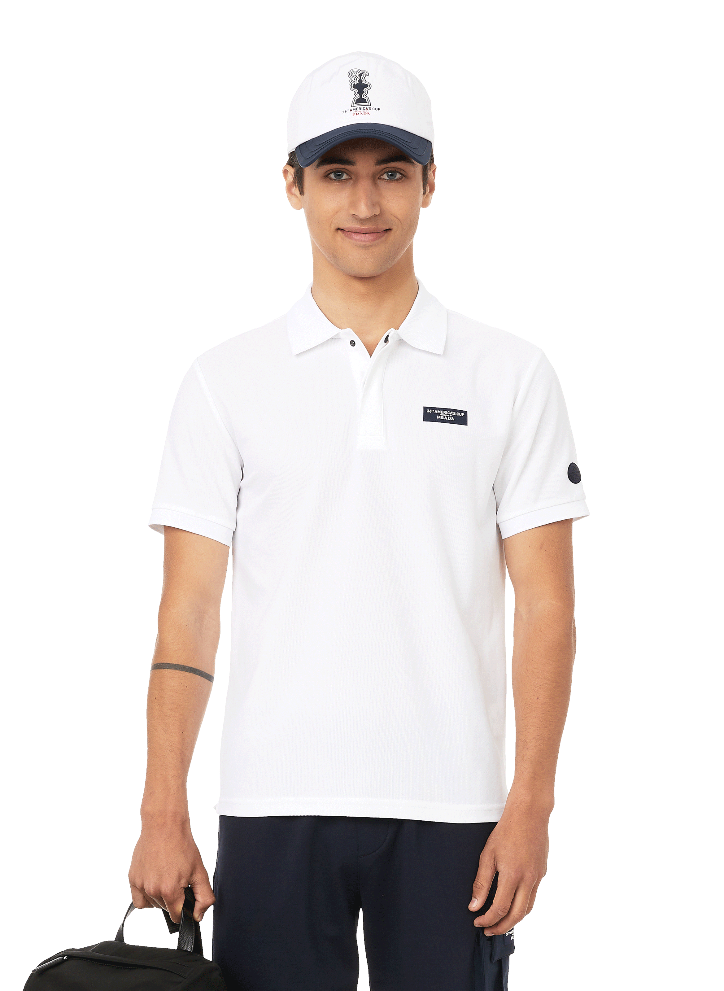 mens white prada polo shirt