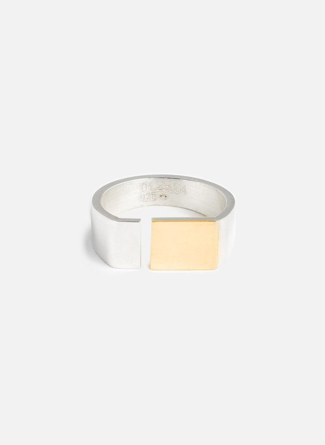 Erol signet ring in silver and 18-carat gold NU ATELIER