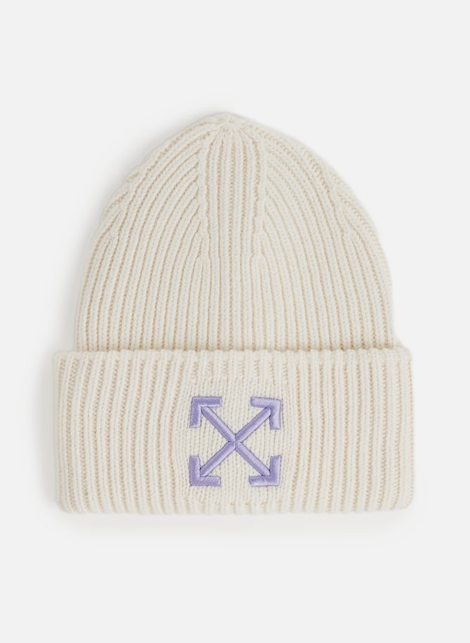 Beanie hat with turned-up brim OFF-WHITE