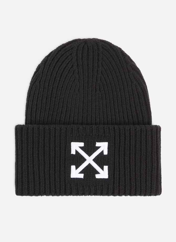 Arrows turn-up wool beanie OFF-WHITE