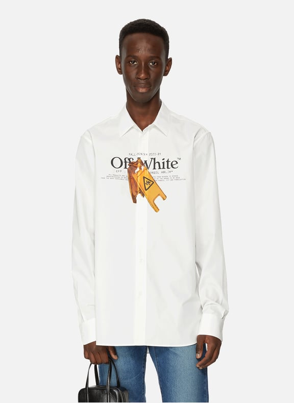 Wet Floor Print Shirt White by OFF-WHITE OFF-WHITE Wet Floor Print Shirt White