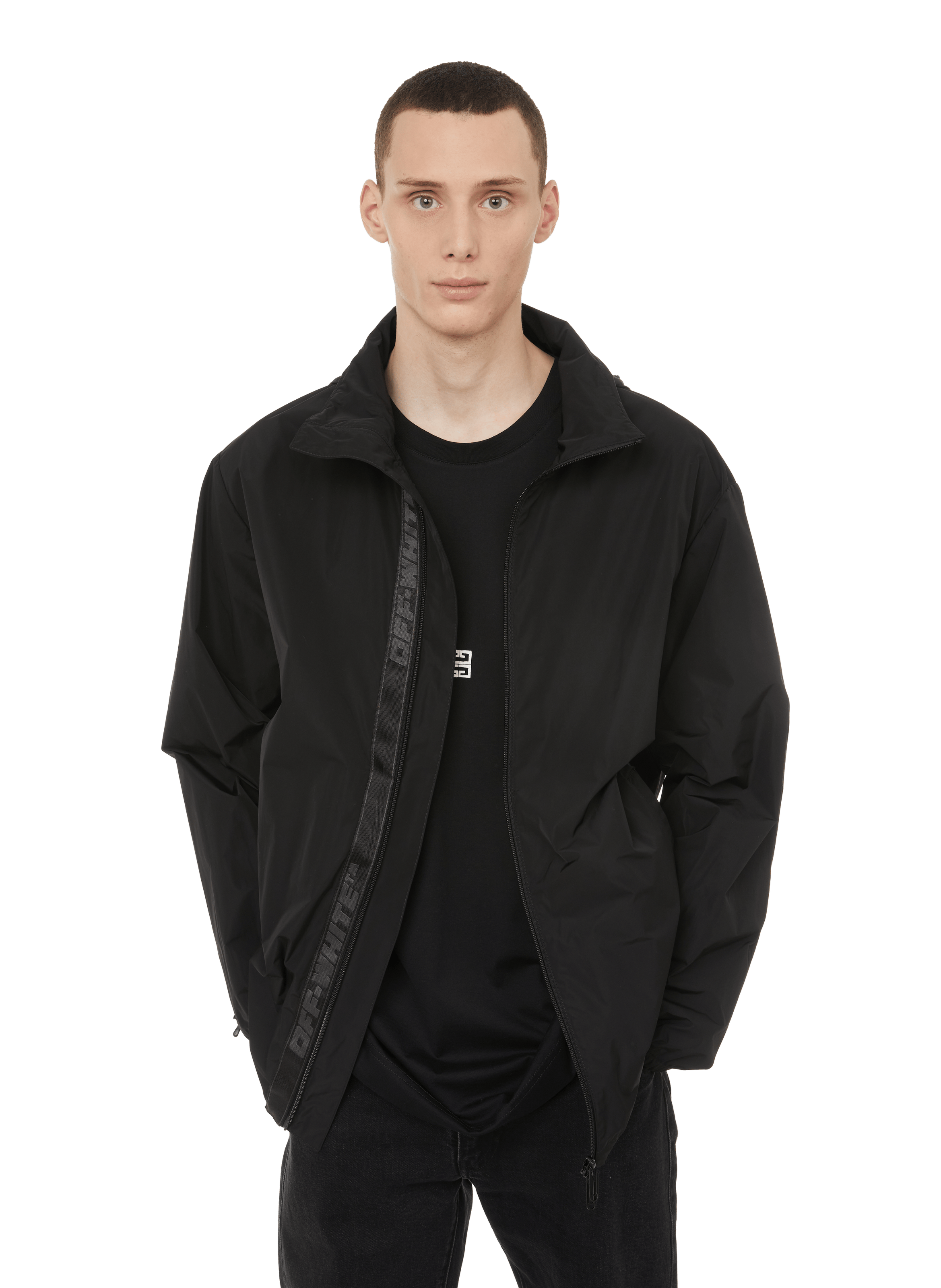 PLAIN WINDBREAKER JACKET - OFF-WHITE 