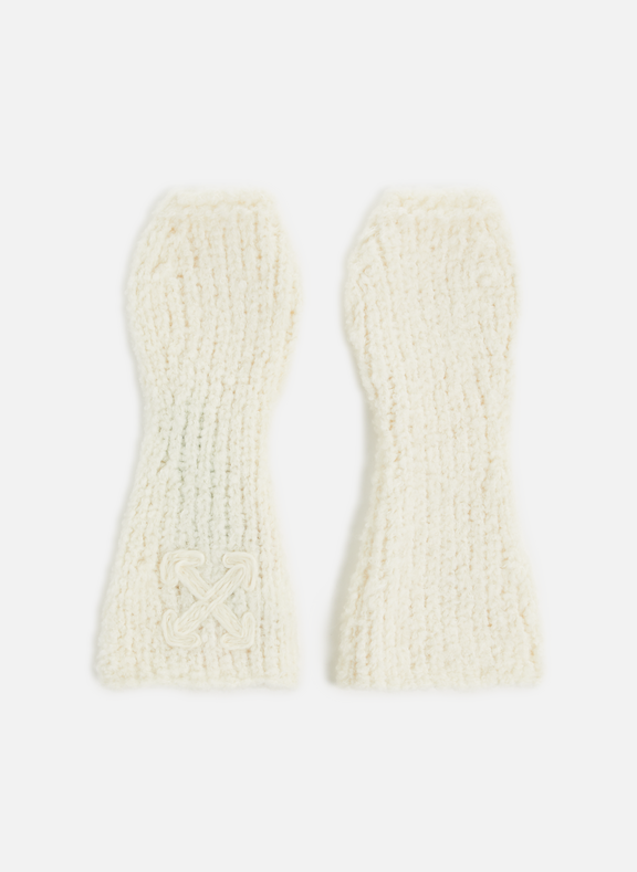 OFF-WHITE Knitted fingerless gloves White