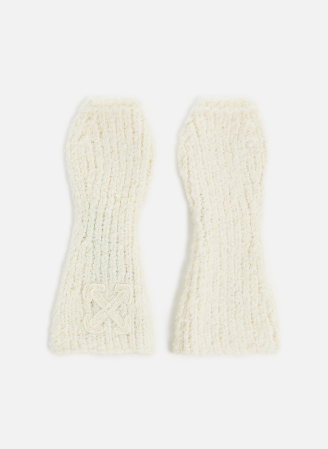Knitted fingerless gloves OFF-WHITE
