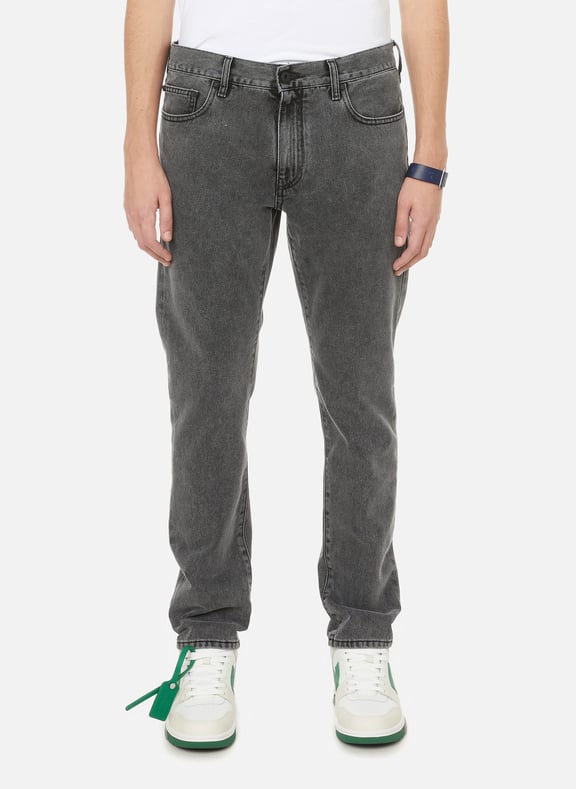 Slim-fit jeans with printed logo Grey by OFF-WHITE OFF-WHITE Slim-fit jeans with printed logo Grey