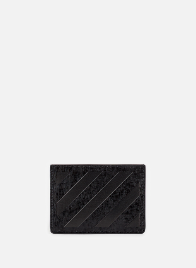 Leather card holder OFF WHITE